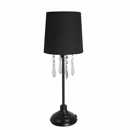 STAR BRITE Table Lamp with Black Shade and Hanging Acrylic Beads ST34984